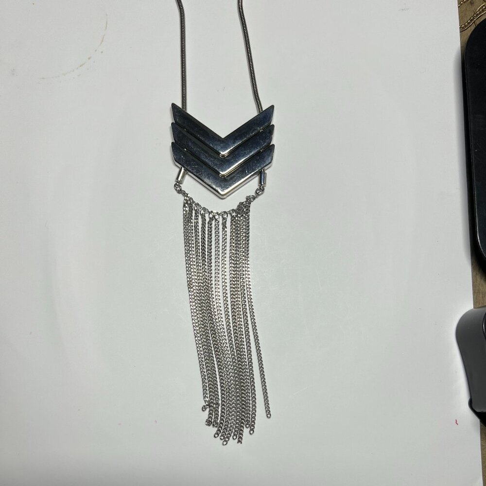 37 1/2" Lane Bryant Silver Necklace with Pendant - Picture 2 of 5